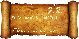 Frühauf Richárd névjegykártya